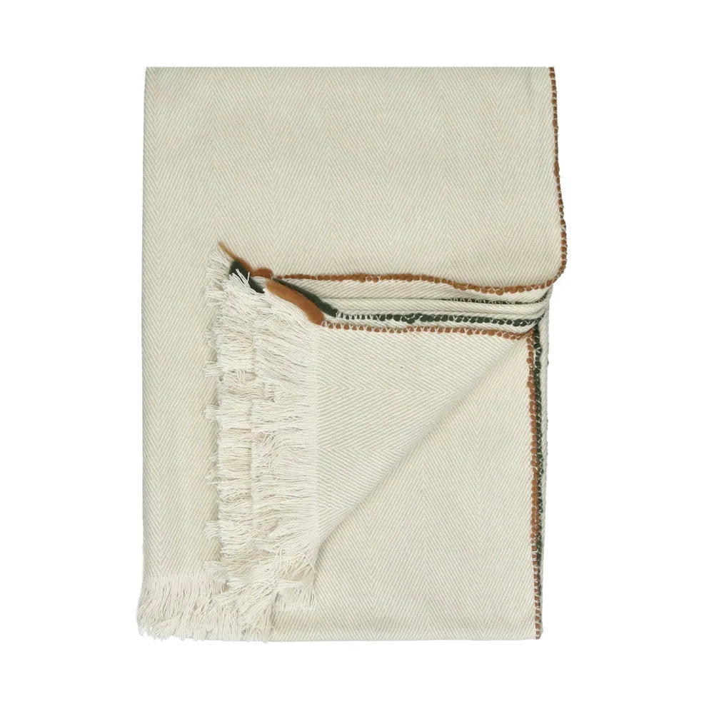 LAMA-PLAID LAINE AGNEAU/COTON