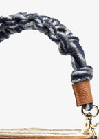 CROSSBODY BAG M /SHORT MACRAME ISLA BEIGE&BLUE