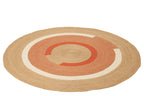 TAPIS ROND JUTE NATUREL/ORANGE - 200CM