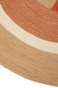 TAPIS ROND JUTE NATUREL/ORANGE - 200CM