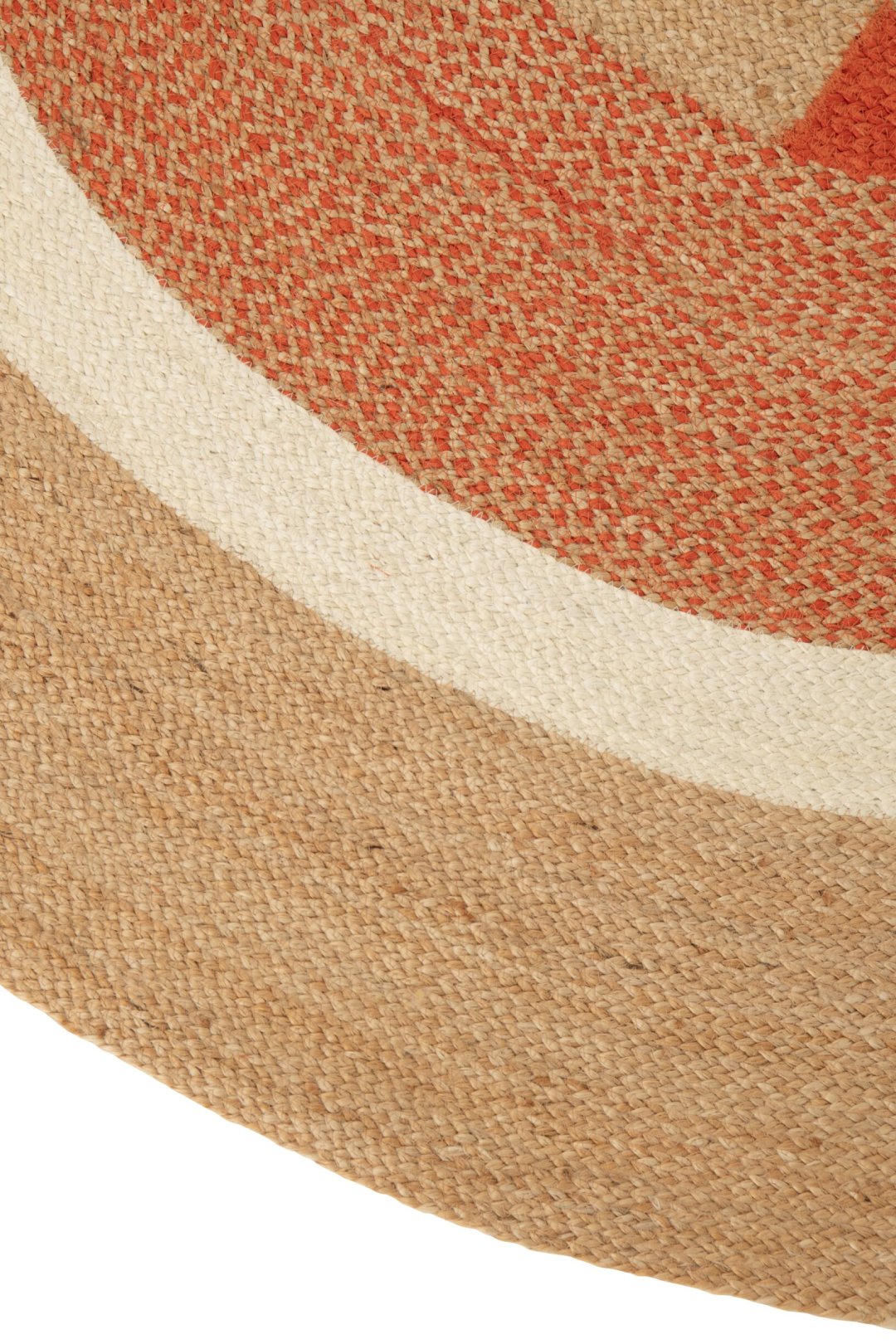 TAPIS ROND JUTE NATUREL/ORANGE - 200CM